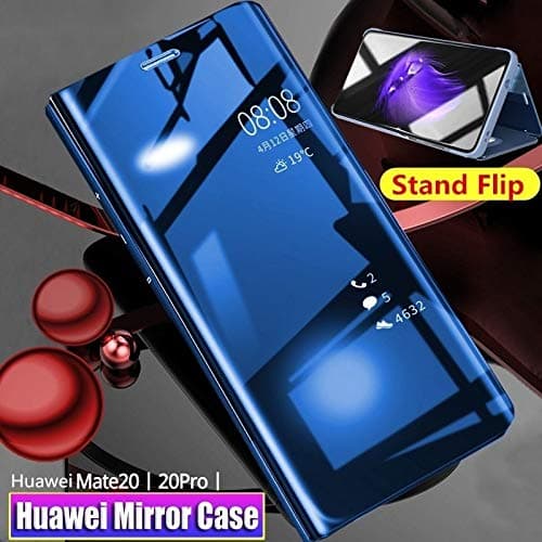 For Huawei Mate 20/Mate 20 Pro Case , Luxury Smart Plating Mirror Case Curved Stand Flip Leather Case Cover for Huawei P20 Pro,P10 Lite,P9 Lite 2017,Mate 9 Pro,Nova 3(Gold,Huawei Mate 10 Pro)