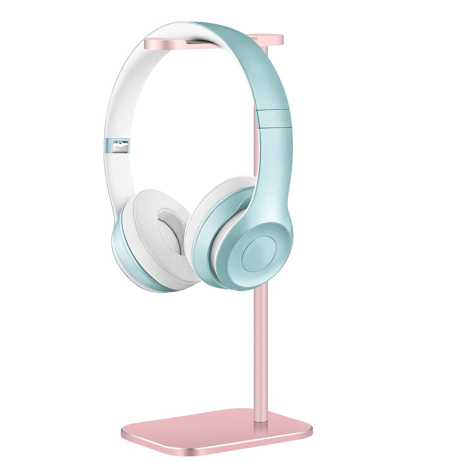 Headphone Stand Aluminum, Headset Holder with Solid Metal Base for Desk, Compatible with Most Headphones (Rose Gold)