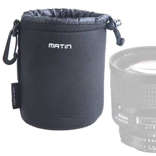 Yitaotech Neoprene Camera Lens Pouch Soft Protective Case with Hook for Canon Nikon Sony Lens Medium