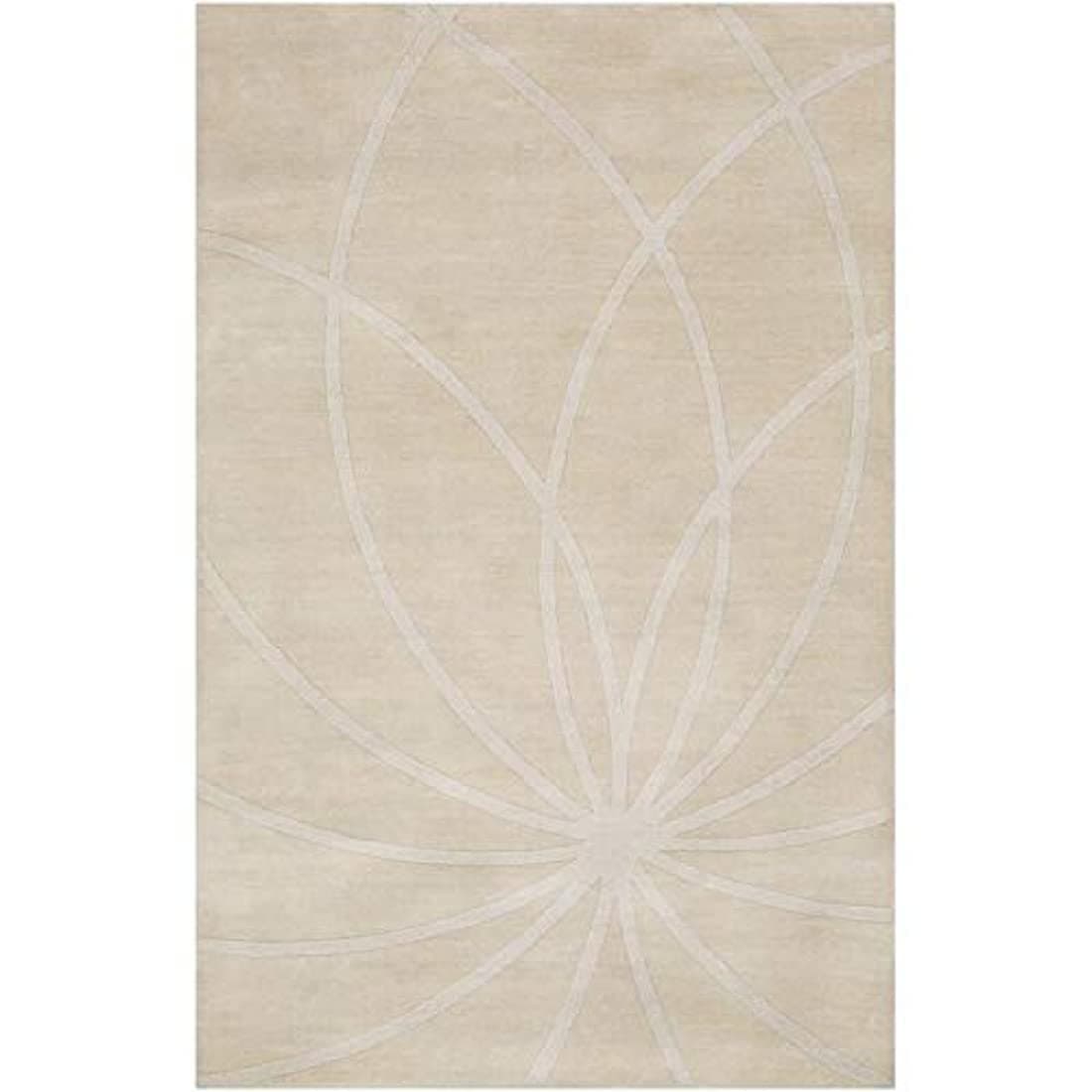 ZARACARPETS Solid Plain Exported Quality Hand Made Carpets and Rug Size 4x4 Round Diameter(4 by 4 Round) Cream Web