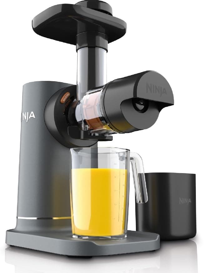 Cold Press Juicer Machine with 700ml Jug & 1.1L Pulp Container, Make Fresh Juices, Drinks & Wellness Shots, Compact, Dishwasher Safe & Removeable Parts, Grey JC151UK