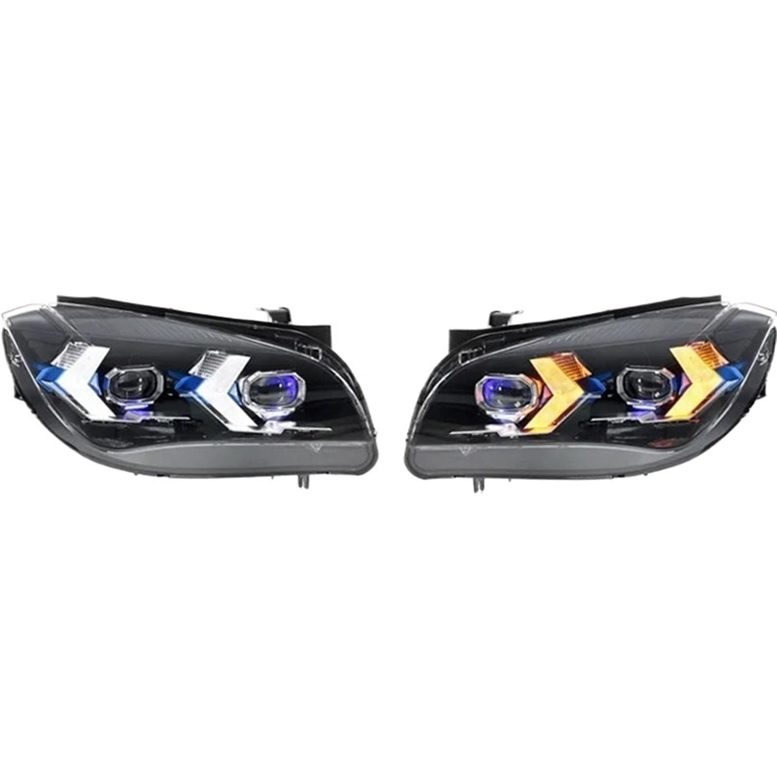 1 Pair LED Headlight Assembly For BMW X1 E84 2010-2015 Headlights Plug And Play With Full Head Lamps(For original halogen)