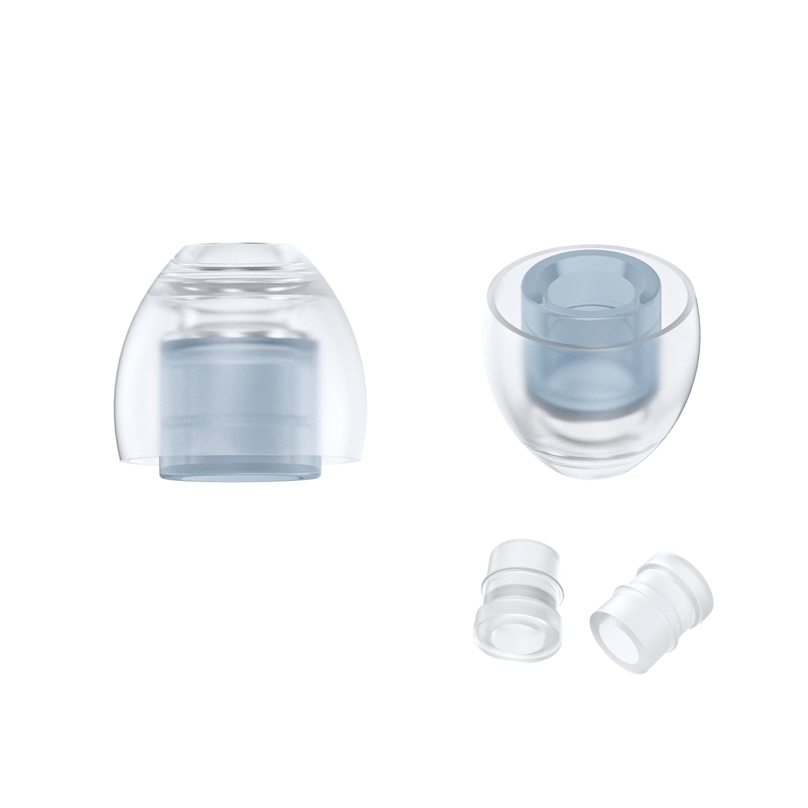 NEO for IEM - SS - Silicone Patented Eartips for Replacement, Secure Fit and Supreme Comfort, Reduce Allergic Reaction, One Set Fits Normal and Thin Nozzles (1 Pair)(with Inserts)