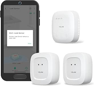 YoLink Water Leak Detection Starter Kit, w/SpeakerHub Audio/Talking Hub & Water Leak Sensors, LoRa Up to 1/4 Mile Open-Air Range, SMS/Text, Email & Push Notifications, w/Alexa, IFTTT, Home Assistant
