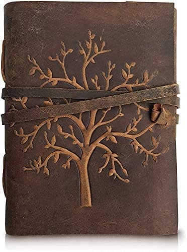 Swastik Leather Journal Notebook Notebook Personal Travel Diary Unlined Paper Sketchbook Doodle Art Book Recipe Book Organizer 6 * 8 Inches Birthday Gift Ideas