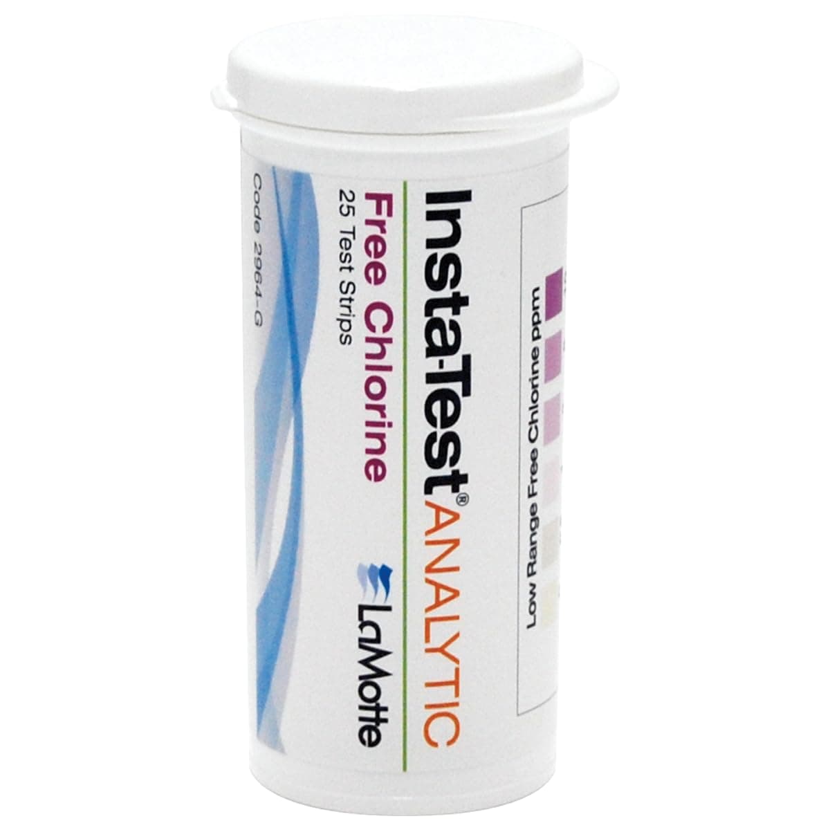 LaMotte Insta-Test 2964-G Chlorine Free Single Factor Test Strip, Low Range, 0-10ppm Range (Pack of 25)