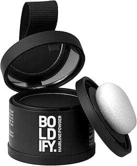 Hairline Powder, Instantly Conceals Hair Loss and Fills In Receding Hairlines, and Wide Parts, Stain-Proof 48 Hour Formula for Hair & Beard, Root Concealer & Gray Hair Coverage (Black)