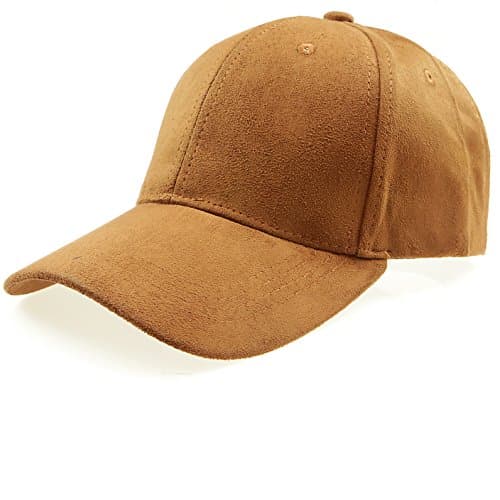 RufnTop Classic Faux Leather Suede Adjustable Plain Baseball Cap