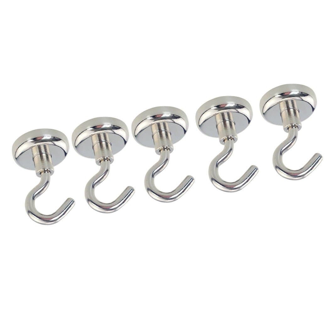 SFTlite Magnetic Hook/ [5 Pack] Powerful Neodymium Magnet Hook - Holds Up To 10 Pound - Neodymium Clamping Super Strong Magnets