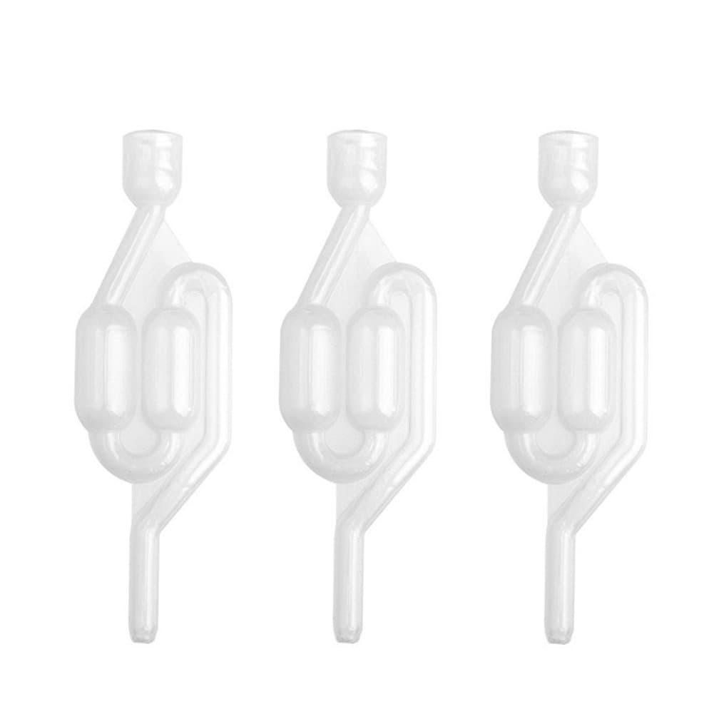 Twin Bubble Airlock, Wrewing S-Shape Fermentation Airlock for Beer Making Wine Making Home Brewing Tools(Pack of 3)