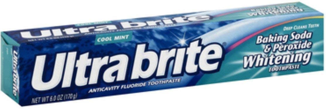 Ultra brite Baking Soda & Peroxide Whitening Toothpaste, Cool Mint 6 oz (Pack of 10)