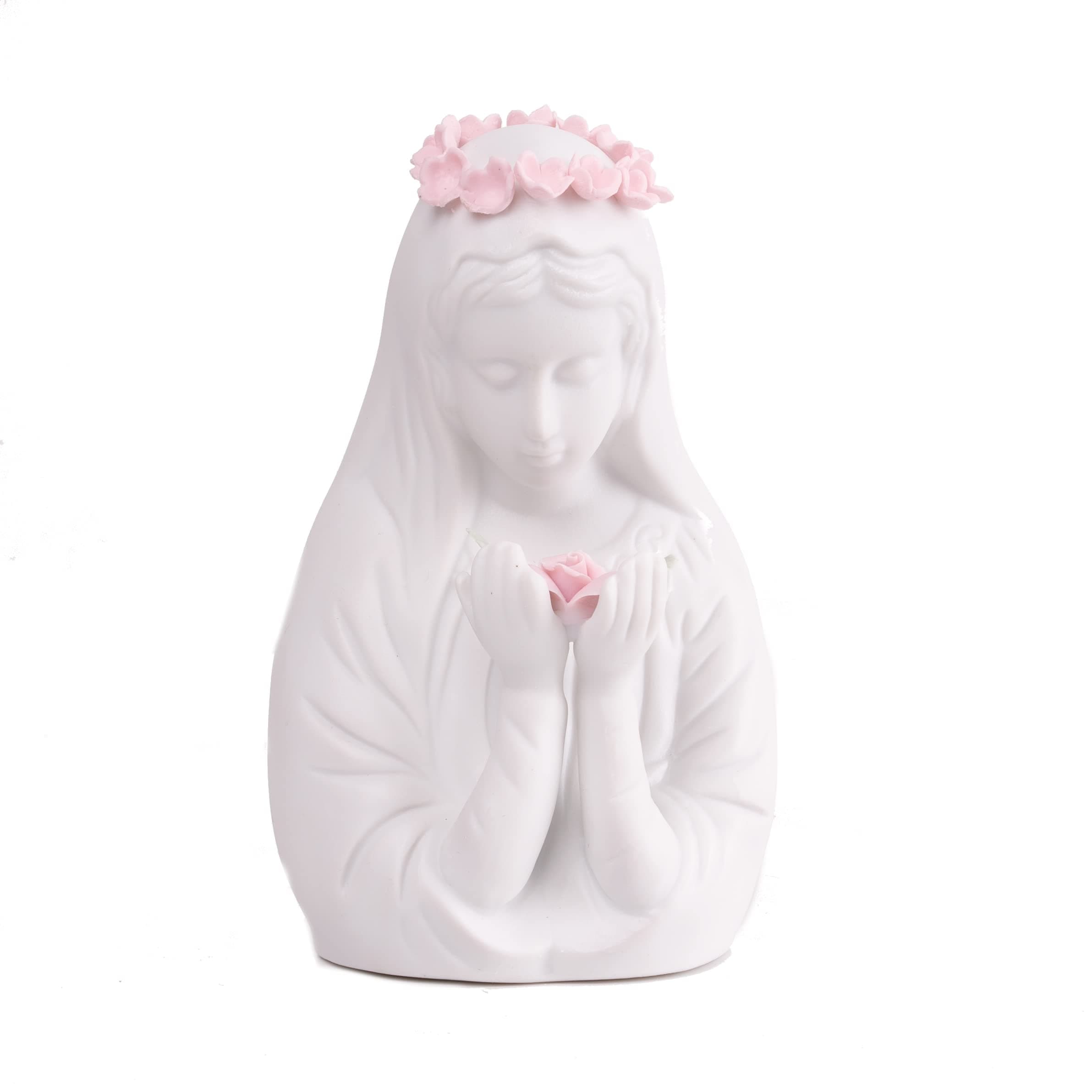 PRISP Virgin Mary Porcelain Night Light - Plug in Decorative Table Lamp - Veilleuse en Porcelaine