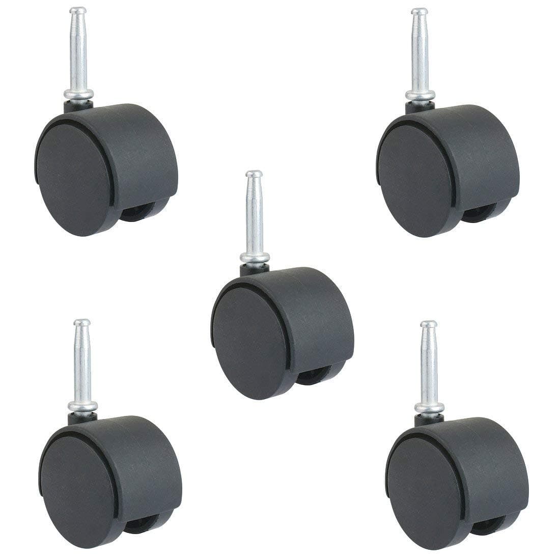 MySit 2-Inch Stem Caster Wheels, Stem 8 x 38mm or 5/16-Inch Diameter and 1.5 inch Long - Set of 5