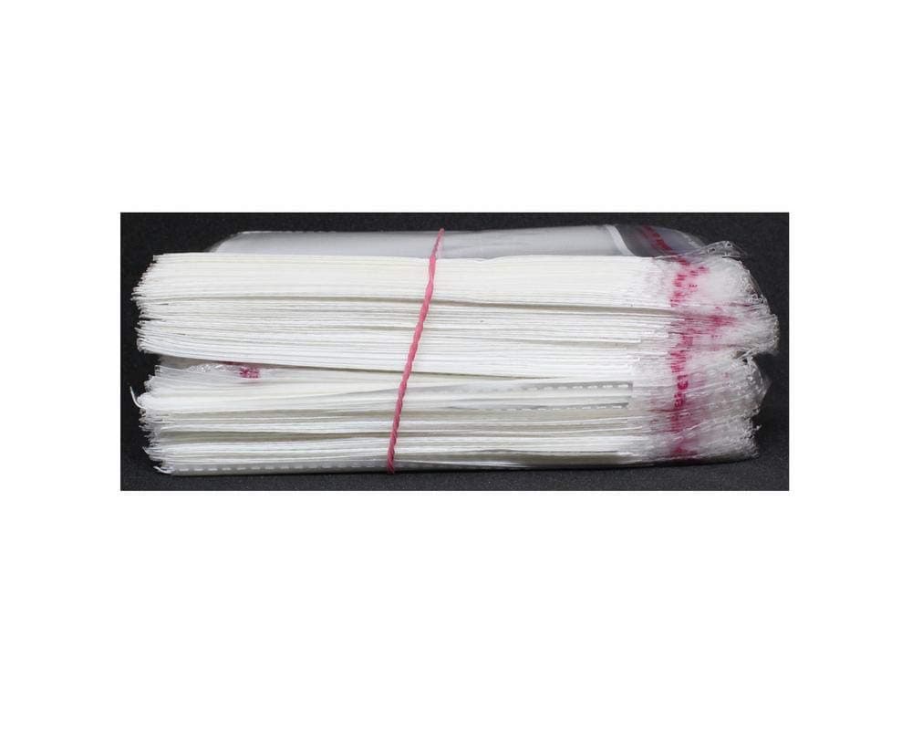 Nimida Clear Transparent White Background Double sided Self Adhesive Re-sealable Plastic Pouch Bag – 3 X 4 inch with 1 inch closing gap (Pack of 200).