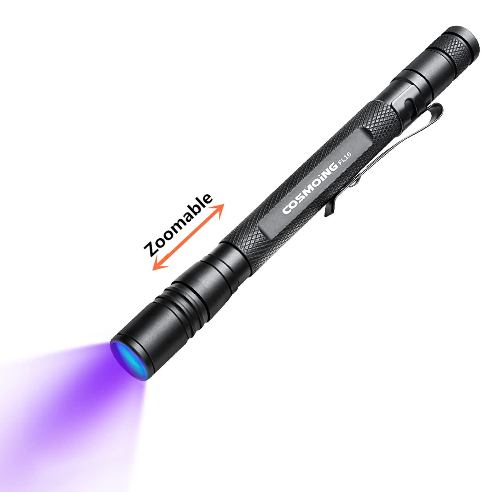 UV Flashlight, LED 395nm Ultraviolet Flashlight, Zoomable Pen Blacklight Flashlight IP54 Waterproof Detector for Pet Urine, Cat Dog Stains, Bed Bug, Household Wardrobe Toilet
