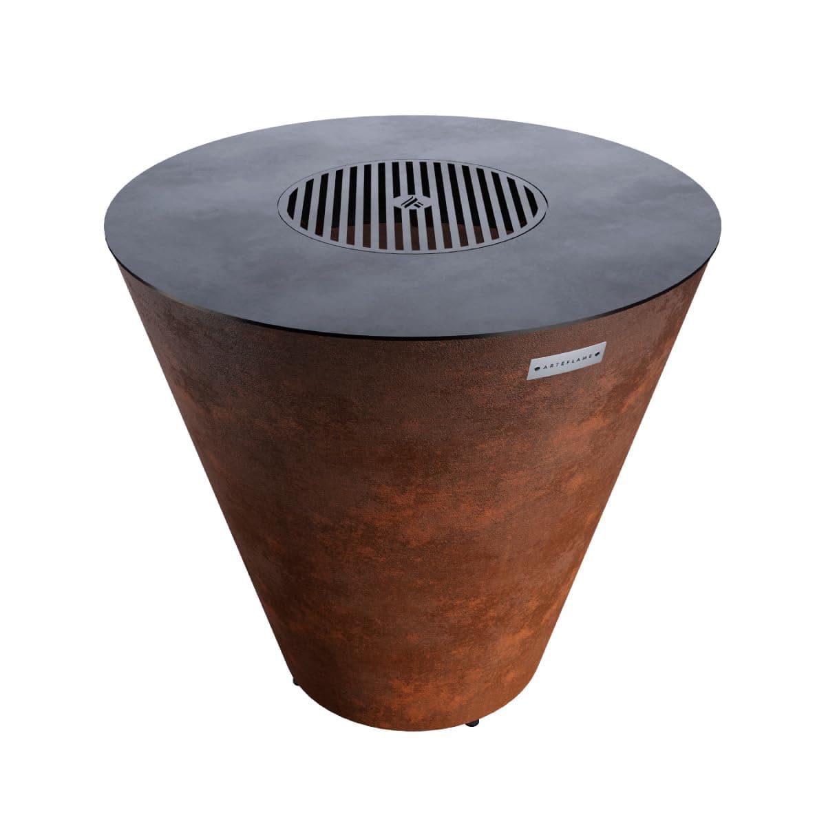 Arteflame One 30" Flat-Top Griddle & Fire Pit Grill — Corten Steel — 1/2" Carbon-Steel Cooktop — Wood/Charcoal — Made in USA