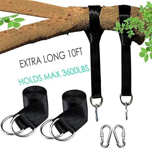 Tree Swing Hanging Kit  - 10ft Tree Swing Straps 2 Holds 3600lbs, Tree No Harm, Perfect For Hammocks, Tree Swing Sets, Disk Swings And Better Than Swing Ropes For Best Tree Swing