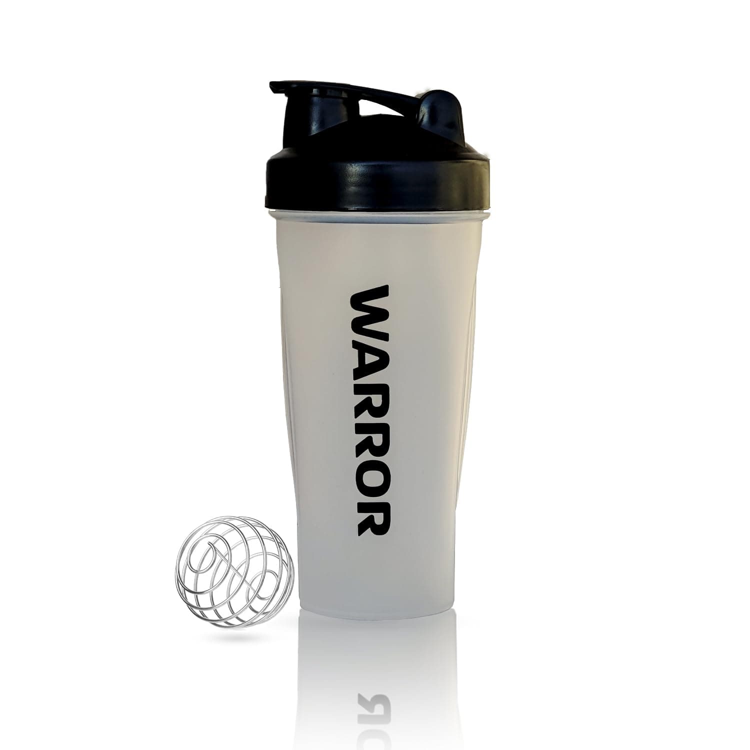 Warror Protein Shaker Bottle, Non Slip 700 ml Capacity Shaker Bottle, 23 oz Blender Cup BPA-Free Leak Proof for Gym, Sport (White)