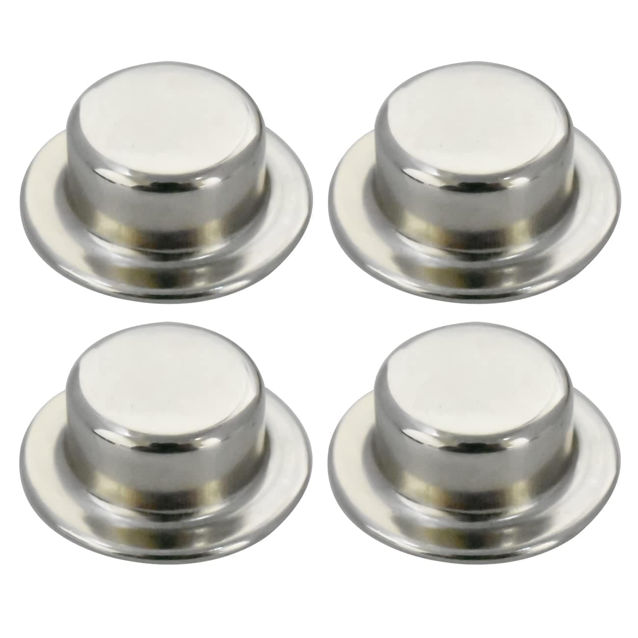 4 Piece Spring Steel Push on Pushnut Cap Stud 5/8 Inch Axle Pushnut Fastener with Zinc Mech Finish for Rolling Bins, Lawn Wagons and Hand Trucks