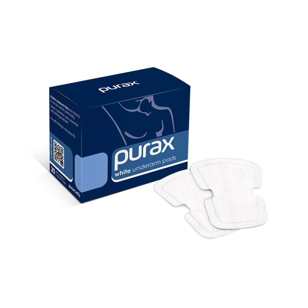 PURAXUnderarm Pads, white, sensitive, 30pcs
