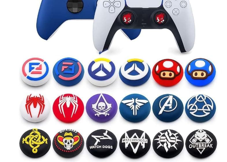 2PCS Joystick Cap Silicone Rubber Thumb Stick Grip Caps for PS5 PS4 PS3 Xbox 360 Xbox One Xbox One X Elite Controller (Color 13)