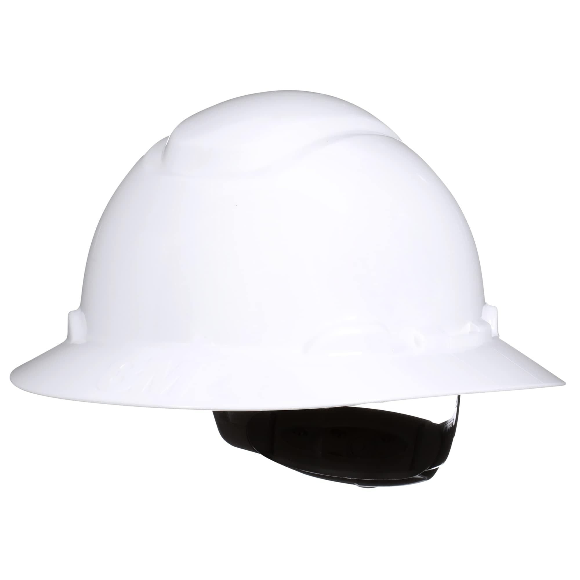 Securefit 3M Hard Hat H-801SFR-UV, White, Non-Vented Full Brim Style Safety Helmet with Uvicator Sensor, 4-Point Pressure Diffusion Ratchet Suspension, ANSI Z87.1