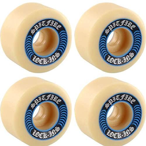 Formula Four Lock Ins White / Blue Skateboard Wheels - 55mm 99a (Set of 4)