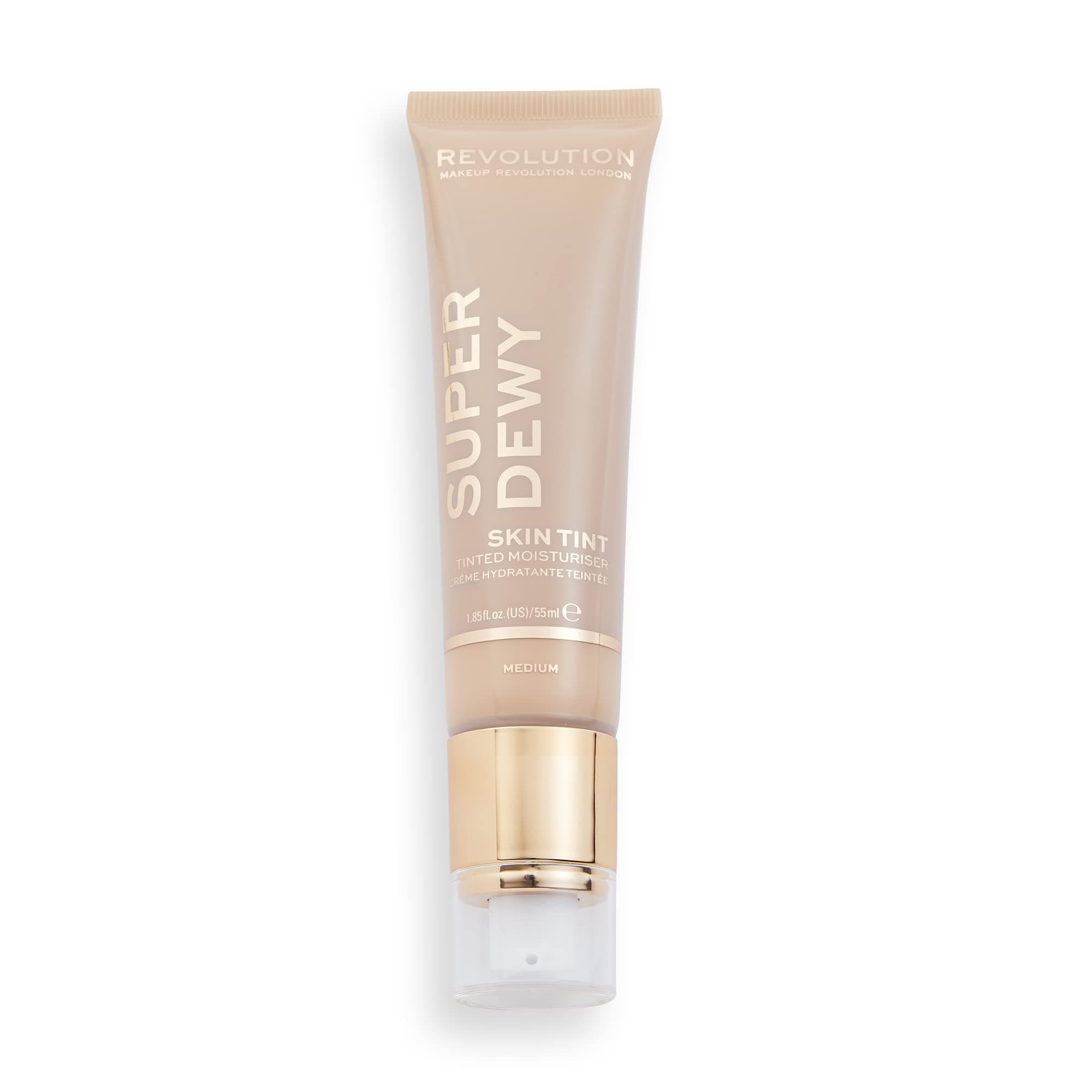 Makeup Revolution Superdewy Tinted Moisturiser – Medium Light | Lightweight Hydrating Coverage with Skincare Benefits | Natural Dewy Finish | SPF Makeup Base | 30 ml