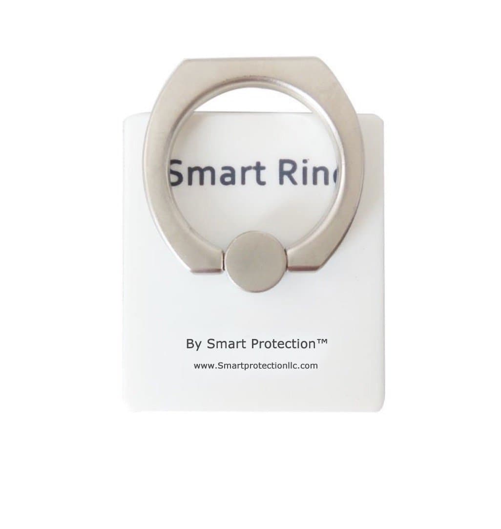 Smart Ring (white) Phone Grip Holder, Ring Stand for Any Smart Device: iPhone, iPad, Samsung, Tablet, Android