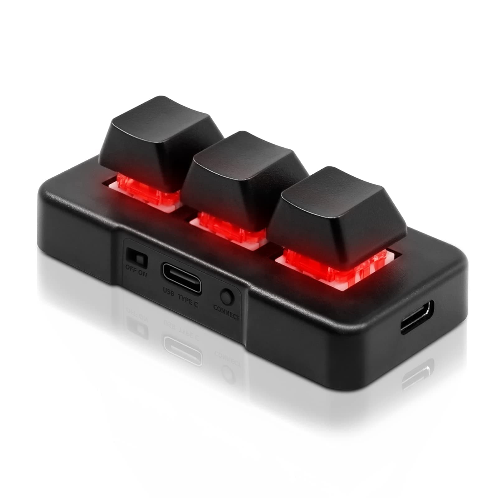 3-Key Mini Keypad Wireless USB 2 in 1 Mechanical Gaming Keyboard Hot Key Customized Program with RGB Led for Gaming OSU Office Work