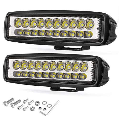 LED Light Bar, Wayup 2Pcs 80W 6 Inch LED Work Light Pods Spot Beam Off Road Driving Light Slim Dual Row Fog Light Waterproof for Trucks ATV UTV SUV Car Boat Golf Cart