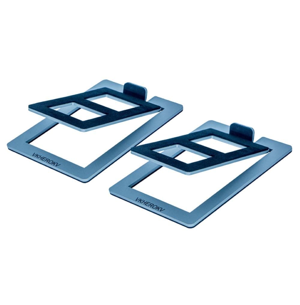 C-1 Desktop Speaker Stands, Tilted Tabletop Steel Computer Speaker Stands (Pair), L15.2 x W11.4 x H3.8 cm (Gray)