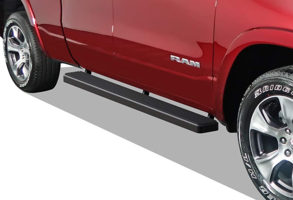 APS Running Boards 5 inches Matte Black Compatible with Ram 1500 2019-2025 Quad Cab for New Body Style Only (Exclude 19-24 Ram 1500 Classic) Stainless Steel (Nerf Bars Side Steps Side Bars)