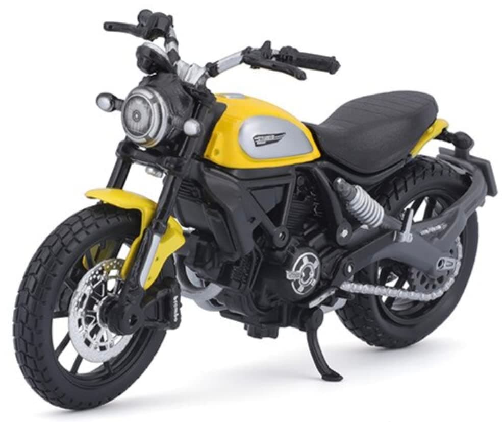 koenig-tom Maisto - 1/18 Scale Model Compatible with Ducati Replica Miniature Model Compatible with Scrambler Replica Sports Bike Miniature Model Collectible 2015 (Yellow)