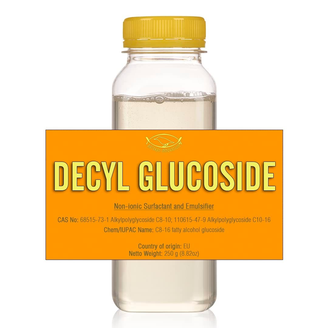 Decyl Glucoside non-ionic surfactant and emulsifier - 8.82 oz - Natural, Amphoteric Surfactant - Liquid - For Formulations and DIY Skin Care - Shower Gels, Foaming, Body Soap, Shampoos, Face Cleansers