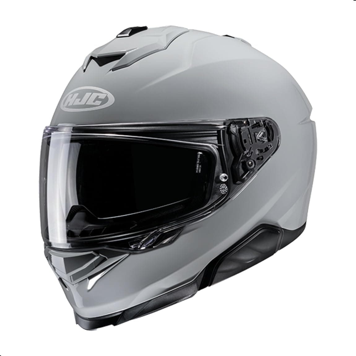 i71 Solid Full Face Motorcycle Helmet with HJ-38 Pinlock Shield, DOT Approved (N Gray, X-Large)