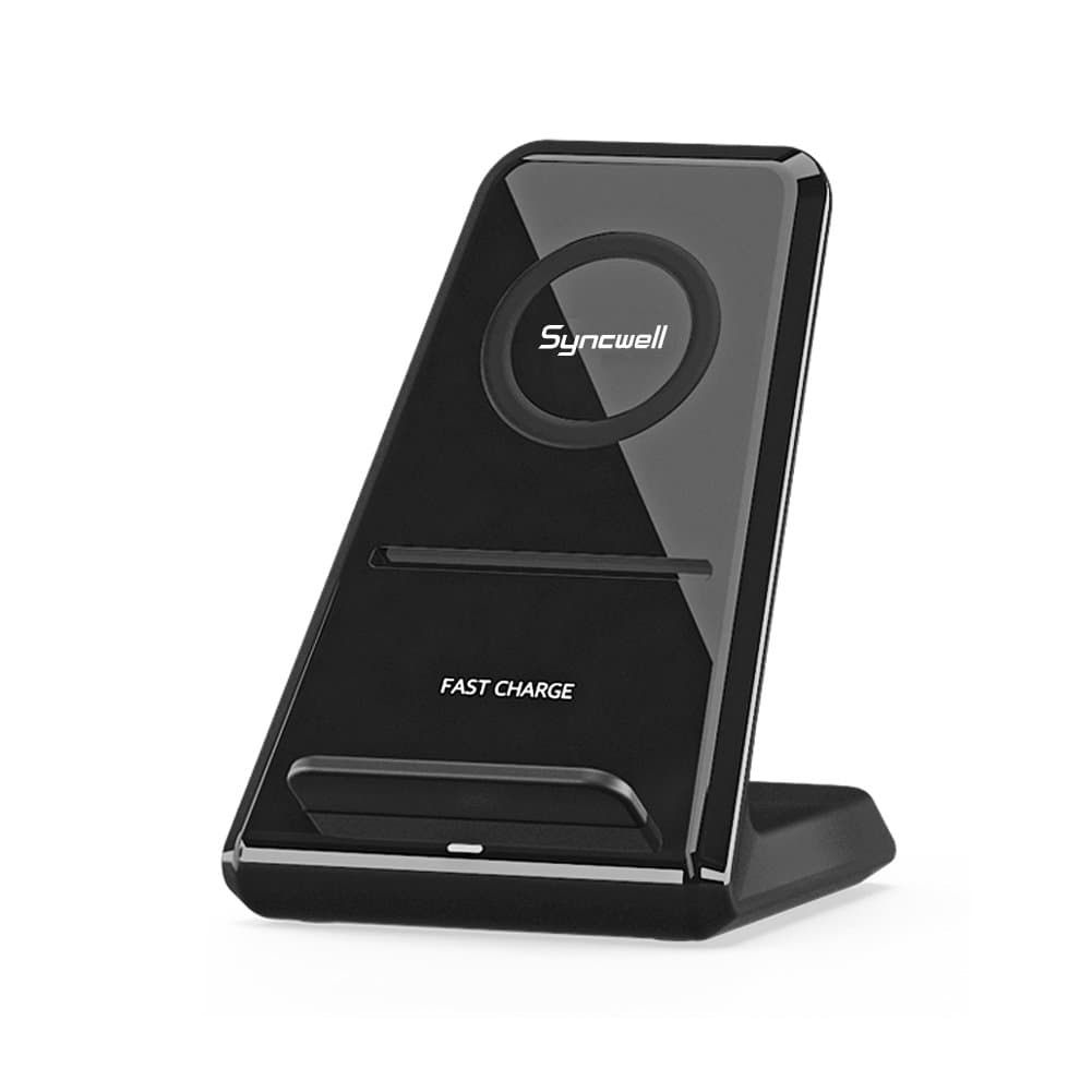 Fast Wireless Chargers, Syncwell High Speed QI Wireless Charging Stand dock Pad Quick Charge for Samsung Galaxy S7, S7 Edge, Note 5, S6 Edge Plus (AC Adapter Not Included), Black