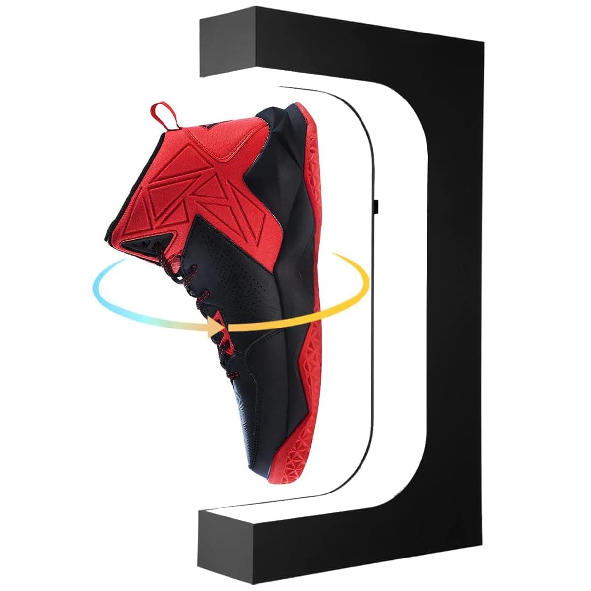 - Floating Shoe Display, Levitating Shoe Display Stand Holder with LED Light Rotating Magnetic Levitation Sneaker Rack for Home Decor, Shoes Collectors, Shop Advertising Exhibition, Black