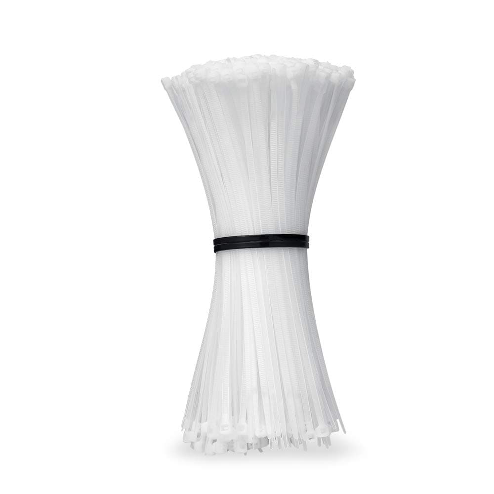 Beshine White Cable Ties, 300mm x 4.8mm, Pack of 250, 12" Tie Wraps - Self Locking, Heavy Duty Nylon Zip Ties for Home Office Garage and Workshop