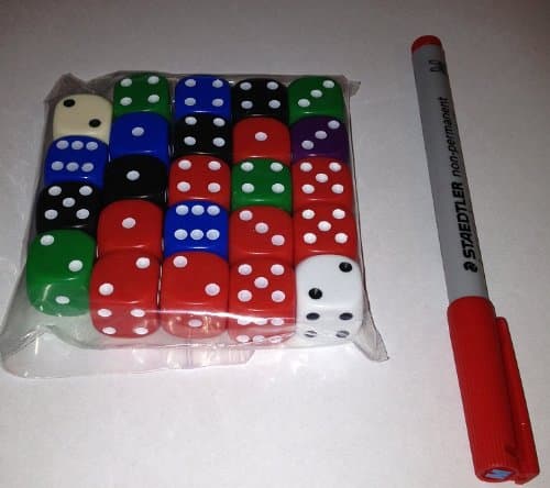 Big Cherry Dice, 24 x 16mm Round Corner Spot - Mixed
