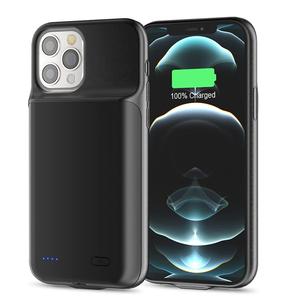 Battery Case for iPhone 12 Pro Max(6.7''), 8200mAh (2023 New Version)Upgraded Ultra-high Capacity Protective Portable Slim Charging Case Rechargeable Extended Battery Pack for iPhone 12 Pro Max -Black
