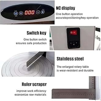 200W Automatic Cake Cream Spreading Machine, 4-12inchs Birthday Cake Smoothing Coating Machine, Electric Birthday Cake Decorating Machine, Baking Birthday Cake Spreader,220V