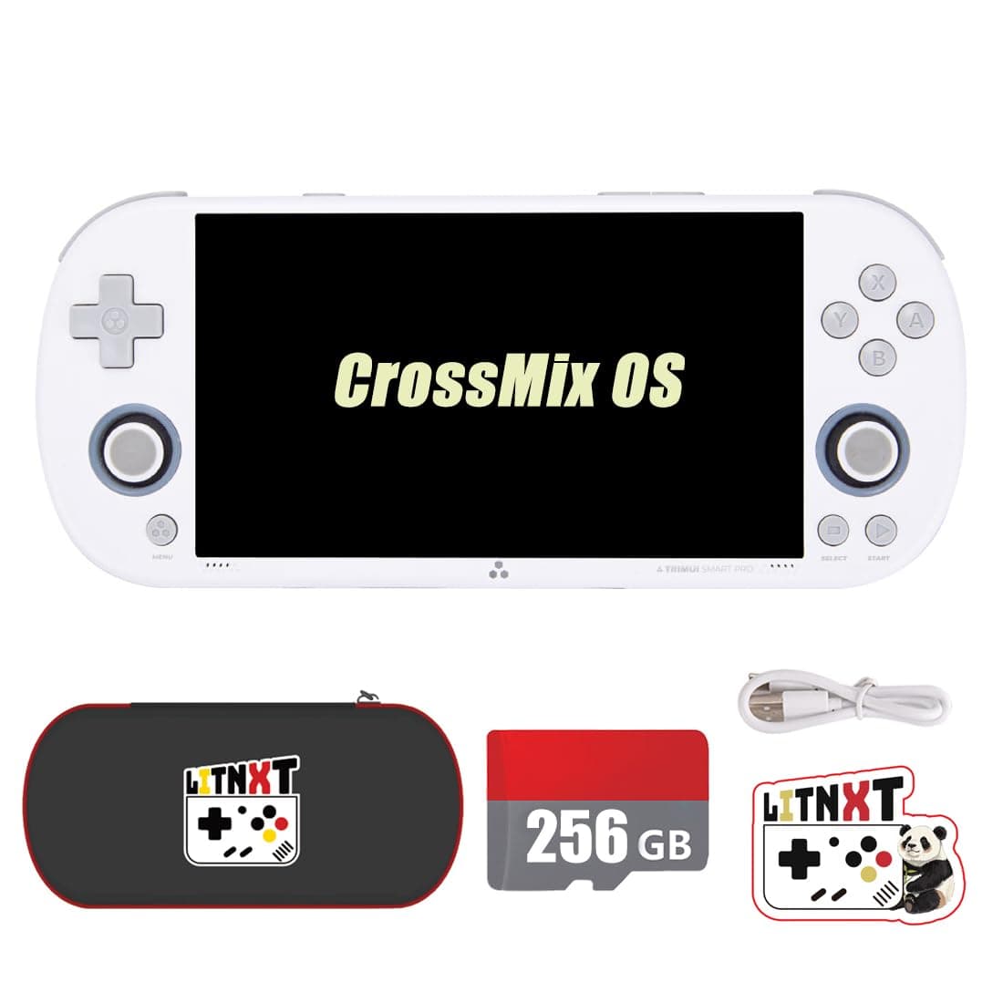 LITNXT TRIMUI Smart PRO with CrossMix OS Handheld Game Console, 4.96 inch IPS Retro Gaming Console Portable Retro Video Game Player with Storage Case, Xmas Gift for Adults