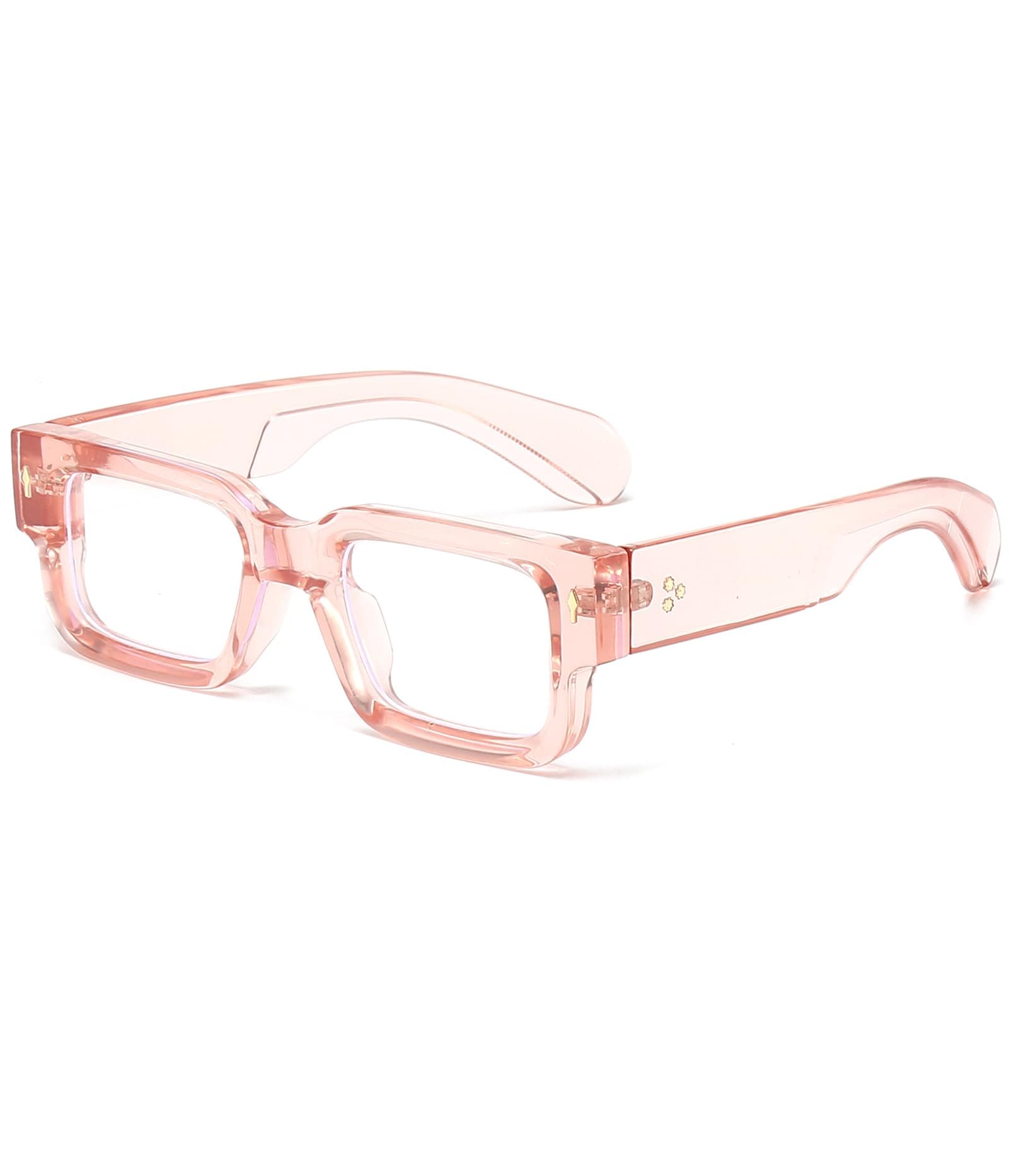 EYLRIM Square Thick Frame Glasses for Women Men Chunky Rectangle Blue Light Glasses Non Prescription Eyeglasses