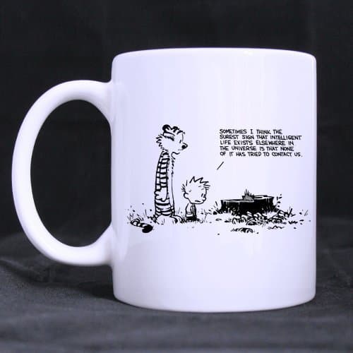Comic Calvin and Cute Hobbes Customized Design White Mug Coffee Mug Creative Milk Mug Personalized Tea Cup 11OZ by BOLALA White Mug