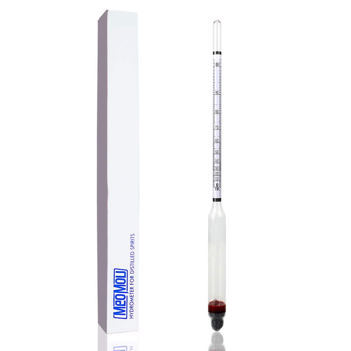 MEOMOU Hydrometer Alcohol Meter 0-200 Proof and Tralle Hydrometer for Distilling Moonshine, Distilled Spirits, Alcoholmeter for High Alcohol Proof