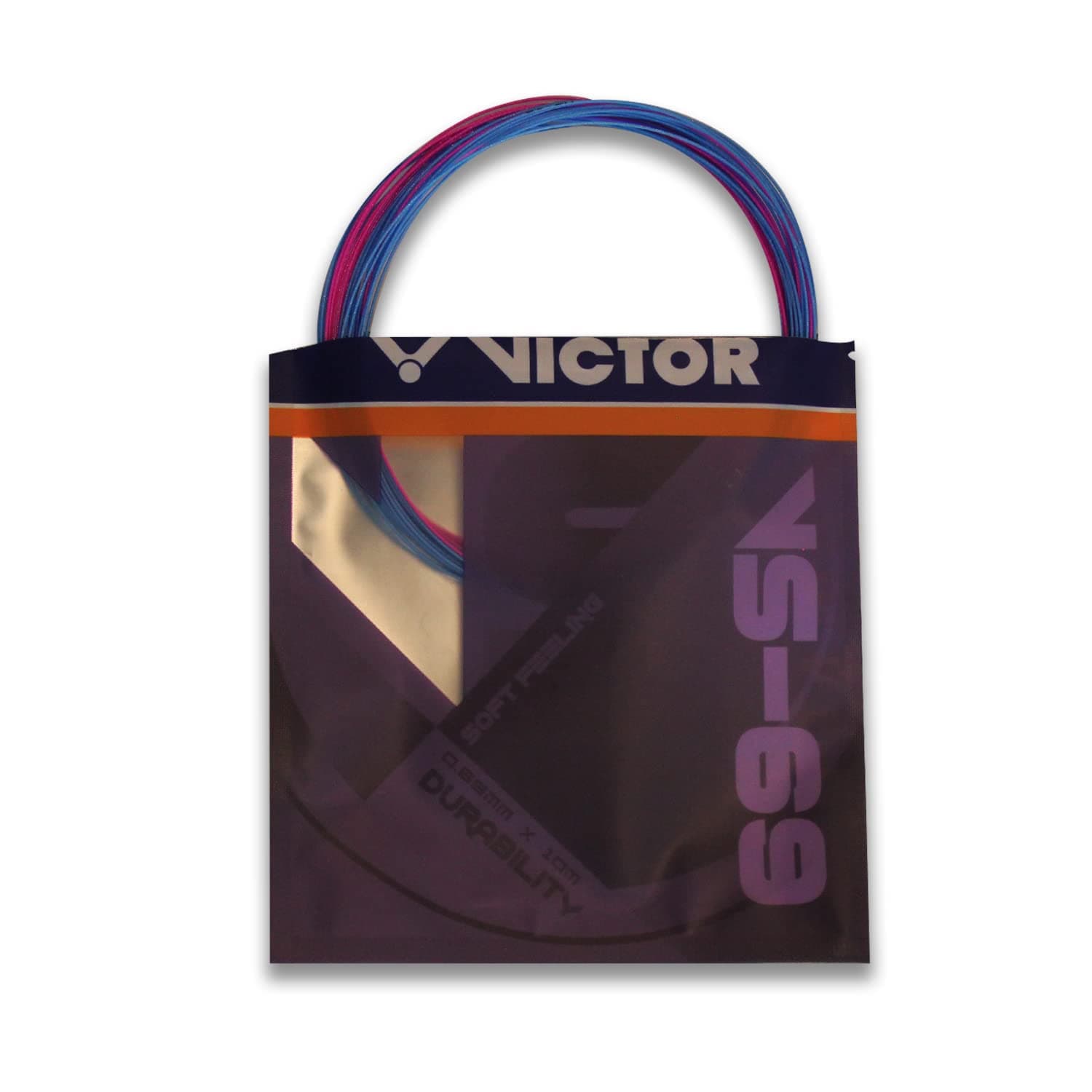 VICTOR VS-69 Soft Feeling Durability Badminton Racket String (0.69mmX10m) Pack of 2 (Purple/Blue)