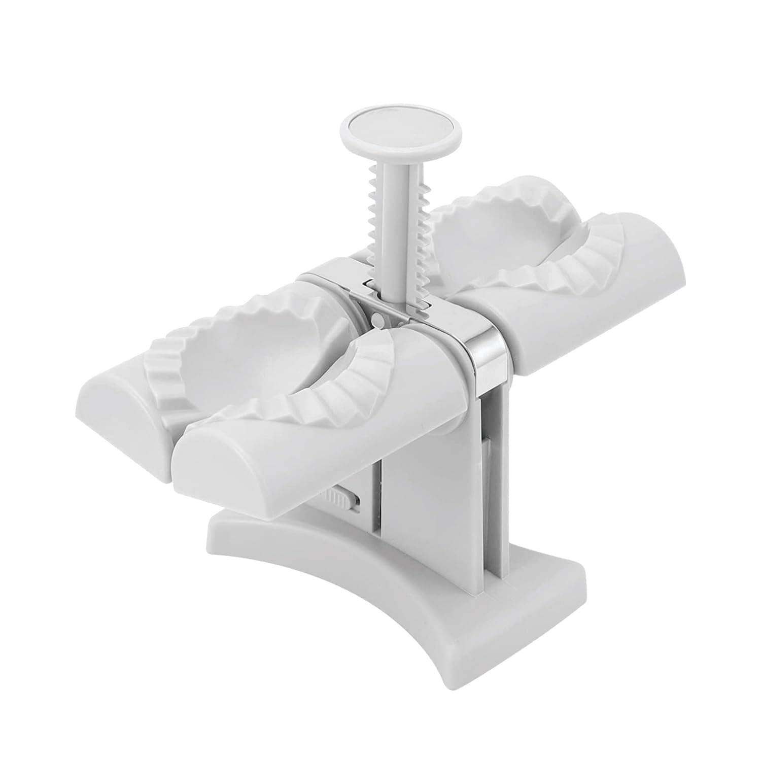 Royalford Double Dumplings Maker- Makes Two Wavy-Designed in One Go, Momos Maker, Wontons Maker Premium-Quality, Resistant to Corrosion and Easy Use White 17 RF11982