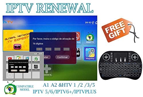 DOODOT IPTV Brazil Brazilian Renew Code, Activation Code for A1/A2/ HTV 1 2 3 5/IPTV 5 6,Subscription 16-Digit Renew Code, TV Box Brazil Code, for 400 Days，TV Box Brazil Code, A2 Renew Code,