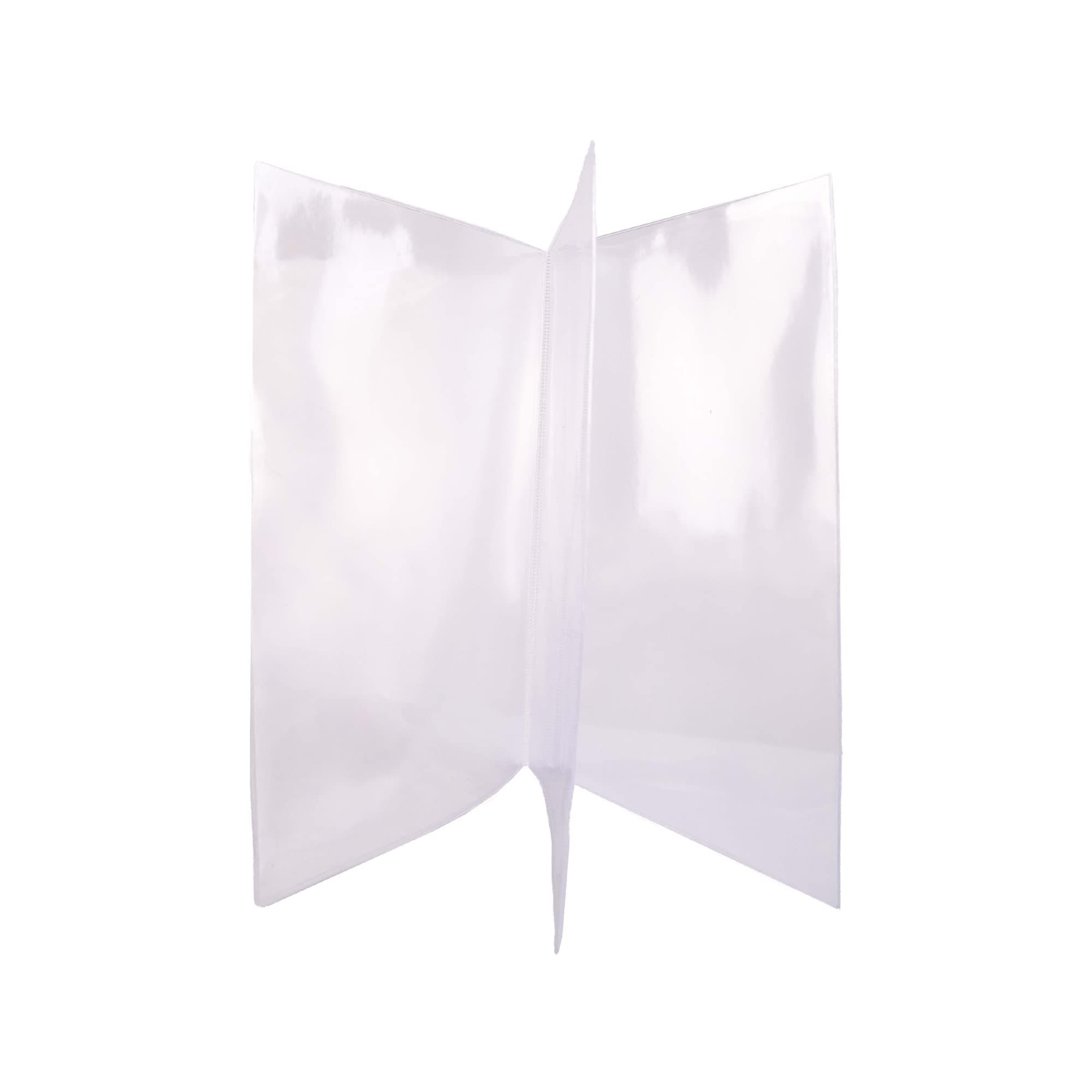 Risch Double-Sided All Clear Vinyl Menu Cover | Three-Sided 6 View Folding Menu Booklet | Slip in Side-Loading Cover | Wipeable, Reusable | 8.5” x 14” | Pack of 24
